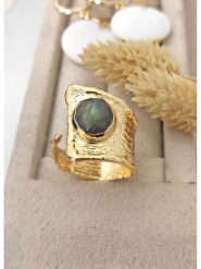 Nakkash Pozłacany pierścionek z topazem rozmiar: onesize. Szare pierścionki Nakkash, z topazem, pozłacane. Za 100.28 zł.