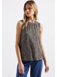 Street One Bluzka w kolorze kremowo-czarnym rozmiar: 42. Brązowe bluzki Street One, bez wzorów, street, bez kołnierzyka, bez ramiączek. Za 87.40 zł.