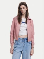 Desigual Kurtka z imitacji skóry 25SWEW47 Różowy Loose Fit. Czerwone kurtki Desigual, xxl, bez wzorów, ze skóry, bez kaptura. Za 499.99 zł.