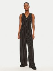 DKNY Kombinezon DD4GDA53 Czarny Regular Fit. Czarne sukienki DKNY, bez wzorów, z syntetyku, bez kołnierzyka, bez ramiączek. Za 499.99 zł.