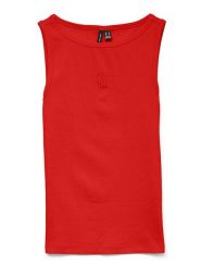 Vero Moda Top w kolorze czerwonym rozmiar: XL. Czerwone topy Vero Moda, xl, bez wzorów, z bawełny, bez kołnierzyka, bez ramiączek. Za 52.92 zł.