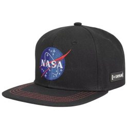 Czapka z daszkiem Capslab Space Mission NASA Snapback Cap - CL/NASA/1/US2. Czarne czapki z daszkiem CapsLab, z aplikacjami, z bawełny, eleganckie. Za 143.95 zł.