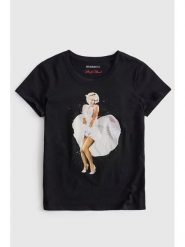Guess T-Shirt 182715 Czarny Classic Fit. Czarne t-shirty Guess, s, z aplikacjami, bez kołnierzyka, bez ramiączek. Za 214.99 zł.