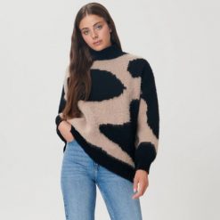 Sweter o grubym splocie - Wielobarwny. Swetry Sinsay, l, bez wzorów, ze splotem, bez ramiączek. Za 99.99 zł.