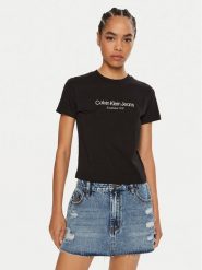 Calvin Klein Jeans T-Shirt J20J224914 Czarny Regular Fit. Czarne t-shirty Calvin Klein Jeans, m, bez wzorów, z bawełny, bez kołnierzyka, bez ramiączek. Za 119.99 zł.