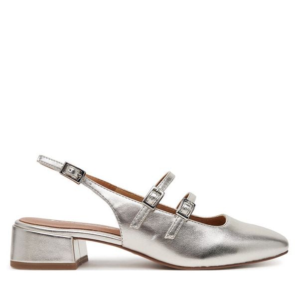 Czółenka Tamaris. Szare czółenka Tamaris, bez wzorów, bez obcasa, bez zapięcia. Za 269.99 zł.