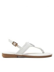 Liu Jo Sandały Sand 01 SA4117 P0062 Biały. Białe sandały Liu Jo, bez wzorów, ze skóry, bez obcasa, na płaskiej podeszwie, bez zapięcia. Za 699.99 zł.