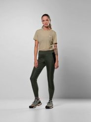 Salewa Legginsy trekkingowe "Puez Hemp" w kolorze khaki rozmiar: 40. Brązowe legginsy Salewa, bez wzorów, sportowe. Za 266.66 zł.