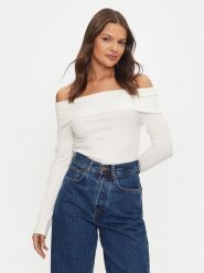 Vila Bluzka Ommi 14104637 Biały Regular Fit. Białe bluzki Vila, m, bez wzorów, z bawełny, bez kołnierzyka, bez ramiączek. Za 69.99 zł.