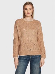 Liu Jo Sweter WF2510 MA05N Beżowy Regular Fit. Brązowe swetry Liu Jo, xl, bez wzorów, z wełny, bez ramiączek. Za 789.99 zł.