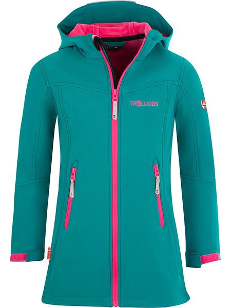 Trollkids Płaszcz softshellowy "Lillesand" w kolorze morskim rozmiar: 104. Niebieskie płaszcze Trollkids, bez wzorów, bez kaptura. Za 170.87 zł.