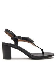 Lauren Ralph Lauren Sandały 802935564001 Czarny. Czarne sandały Lauren Ralph Lauren, bez wzorów, ze skóry, bez obcasa, na słupku, bez zapięcia. Za 619.99 zł.