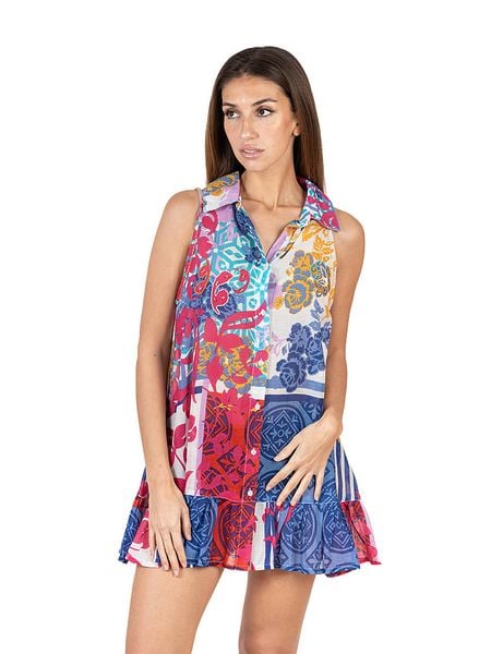 Isla Bonita by SIGRIS Sukienka ze wzorem rozmiar: XL. Sukienki Isla Bonita by SIGRIS, na co dzień, xl, bez wzorów, z bawełny, bez kołnierzyka, bez ramiączek, mini, proste. Za 185.32 zł.