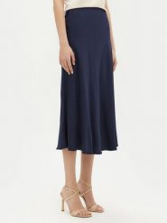 Fracomina Spódnica midi FJ25SG2003W45101 Granatowy Regular Fit. Niebieskie spódnice Fracomina, xs, bez wzorów, z wiskozy, midi. Za 279.99 zł.