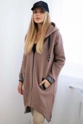 Bluza na suwak z kapturem mocca. Bluzy KESI, l, bez wzorów, z bawełny, z kapturem, trekkingowe. Za 355.46 zł.