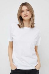 Calvin Klein t-shirt bawełniany kolor biały. Białe t-shirty Calvin Klein, bez wzorów, z bawełny, bez kołnierzyka, bez ramiączek. Za 269.99 zł.