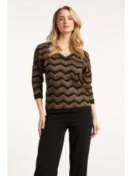 Smashed Lemon Sweter w kolorze czarno-jasnobrązowym rozmiar: XL. Brązowe swetry Smashed Lemon, xl, bez wzorów, bez ramiączek. Za 104.99 zł.