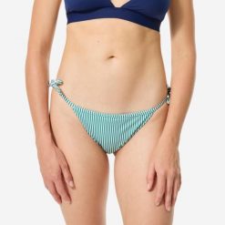 Dół kostiumu kąpielowego damski Decathlon Sandy. Zielone bikini OLAIAN, bez wzorów, z elastanu, klasyczne. Za 44.99 zł.