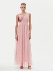 Rinascimento Sukienka wieczorowa CFC0123704003 Różowy Regular Fit. Czerwone sukienki Rinascimento, xl, bez wzorów, z syntetyku, wizytowe, bez kołnierzyka, bez ramiączek. Za 499.99 zł.