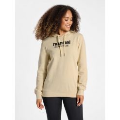 Sweat bluza z kapturem dla kobiet Hummel Booster. Brązowe bluzy Hummel, bez wzorów, sportowe, bez ramiączek, z kapturem. W wyprzedaży za 216.50 zł.