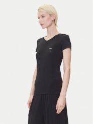 Emporio Armani Underwear T-Shirt EW000409 AF10889 UC001 Czarny Regular Fit. Czarne t-shirty Emporio Armani Underwear, xl, bez wzorów, z wiskozy, bez kołnierzyka, bez ramiączek. Za 209.99 zł.