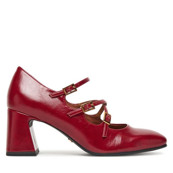 Czółenka Tamaris. Czerwone czółenka Tamaris, bez wzorów, bez obcasa, bez zapięcia. Za 259.99 zł.