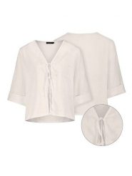 Eight2Nine Bluzka w kolorze beżowym rozmiar: M/L. Brązowe bluzki Eight2Nine, l, bez wzorów, bez kołnierzyka, bez ramiączek. Za 100.99 zł.