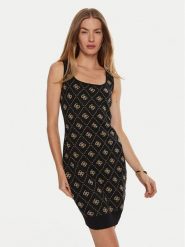 Guess Sukienka dzianinowa Sarah W4BK98 Z3JD2 Czarny Slim Fit. Czarne sukienki Guess, s, z aplikacjami, z dzianiny, bez kołnierzyka, bez ramiączek. Za 279.99 zł.