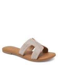 JENNY Klapki FT15398AD-444 Srebrny. Szare klapki Jenny, bez wzorów, z materiału, bez obcasa, bez zapięcia. Za 119.99 zł.