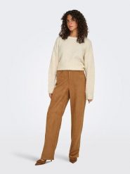 ONLY Sweter w kolorze beżowym rozmiar: XS. Brązowe swetry ONLY, xs, bez wzorów, bez ramiączek. Za 92.21 zł.
