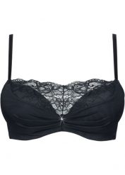 "Biustonosz ""push up"" na fiszbinach". Czarne biustonosze bonprix, bez wzorów. Za 77.99 zł.