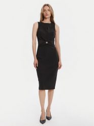 Rinascimento Sukienka koktajlowa CFC0125073003 Czarny Slim Fit. Czarne sukienki Rinascimento, xl, bez wzorów, z syntetyku, wizytowe, bez kołnierzyka, bez ramiączek. Za 499.99 zł.