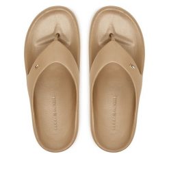 Japonki Tommy Hilfiger. Brązowe japonki Tommy Hilfiger, bez wzorów. Za 189.99 zł.