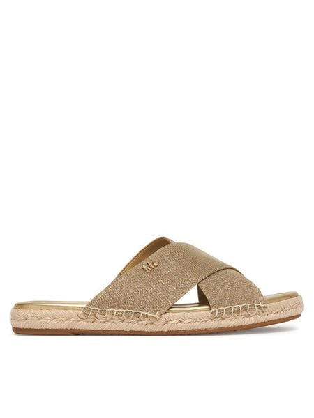 MICHAEL Michael Kors Klapki Kenzie 40S6KZFS3D Złoty. Żółte espadryle MICHAEL Michael Kors, bez wzorów, z materiału, bez obcasa, bez zapięcia. Za 313.99 zł.