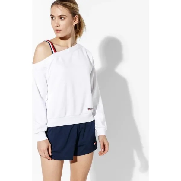 Tommy Sport Bluza Track Top One Shoulder 142 , biały, rozmiar XS. Białe bluzy bez kaptura Tommy Hilfiger, s, bez wzorów, z materiału, bez kaptura. W wyprzedaży za 259.99 zł.