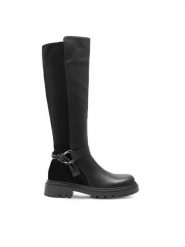 Clara Barson Kozaki DIANA WS6102-06 Czarny. Czarne kozaki Clara Barson, bez wzorów, z syntetyku, bez obcasa, na płaskiej podeszwie, bez zapięcia. Za 139.99 zł.