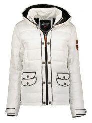Geographical Norway Kurtka pikowana "Dacili" w kolorze białym rozmiar: S. Białe kurtki Geographical Norway, s, z aplikacjami, bez kaptura. Za 251.74 zł.
