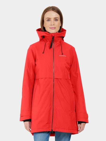 Didriksons Parka "Helle" w kolorze czerwonym rozmiar: 38. Czerwone płaszcze Didriksons, bez wzorów, bez kaptura. Za 429.44 zł.