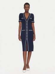 Luisa Spagnoli Sukienka dzianinowa Candelotto 100004 Granatowy Slim Fit. Niebieskie sukienki Luisa Spagnoli, m, bez wzorów, z dzianiny, bez kołnierzyka, bez ramiączek. Za 1,239.00 zł.