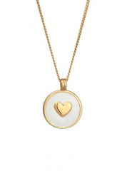 Elli Damski wisiorek moneta serce z emalią z pozłacanego srebra próby 925 Sterling Silver Naszyjniki 1 ct. Szare naszyjniki Elli, z materiału, pozłacane. Za 211.64 zł.