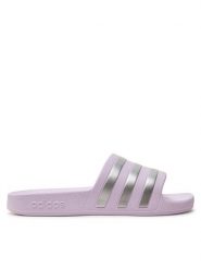 Adidas Klapki Adilette Aqua Slides IE8920 Fioletowy. Fioletowe klapki adidas, bez wzorów, z tworzywa sztucznego, bez obcasa, bez zapięcia. Za 119.99 zł.