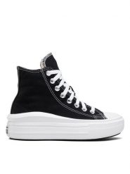 Converse Trampki Chuck Taylor All Star Move Platform 568497C Czarny. Czarne trampki Converse, bez wzorów, z materiału, retro, bez zapięcia. Za 269.99 zł.