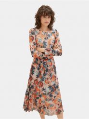 Tom Tailor Sukienka codzienna 1037927 Kolorowy Regular Fit. Sukienki Tom Tailor, na co dzień, bez wzorów, z syntetyku, bez kołnierzyka, bez ramiączek, proste. Za 329.99 zł.