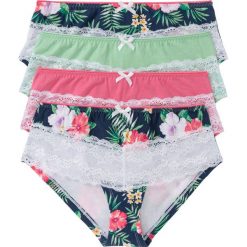 Figi "panty" (4 pary) bonprix ciemnoniebiesko-różowo-miętowy z nadrukiem. Figi marki bonprix. Za 39.96 zł.