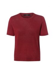 Weekend Max Mara koszula z dzianiny lnianej Kobiety len czerwony, L. Czerwone koszule Weekend Max Mara, l, bez wzorów, z dzianiny, bez kołnierzyka, bez ramiączek. Za 599.95 zł.