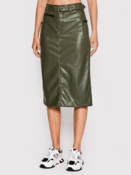 Iceberg Spódnica z imitacji skóry 22II2P0C0312803 Zielony Regular Fit. Zielone spódnice Iceberg, bez wzorów, ze skóry, midi. Za 1,199.00 zł.