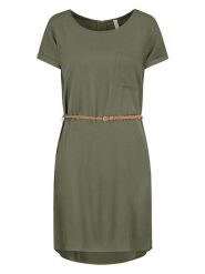 Eight2Nine Sukienka w kolorze khaki rozmiar: XL. Brązowe sukienki Eight2Nine, na co dzień, xl, bez wzorów, ze skóry, bez kołnierzyka, bez ramiączek, midi, proste. Za 92.42 zł.