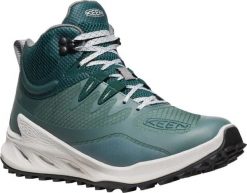 KEEN Buty turystyczne damskie Zionic Mid Wp Dark Forest/Sea Moss r.38.5. Niebieskie trekkingi 909, bez wzorów, z gumy, bez zapięcia, trekkingowe. Za 595.99 zł.