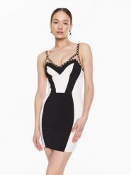Elisabetta Franchi Sukienka koktajlowa AB-415-32E2-V490 Kolorowy Slim Fit. Sukienki Elisabetta Franchi, bez wzorów, z syntetyku, wizytowe, bez kołnierzyka, bez ramiączek. Za 1,519.00 zł.