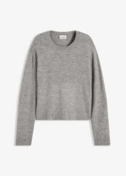 Sweter o pudełkowym kroju. Czarne swetry bonprix, bez wzorów, bez ramiączek. Za 104.99 zł.